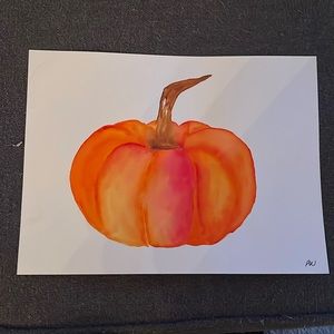 Original pumpkin watercolor psinting 9x12